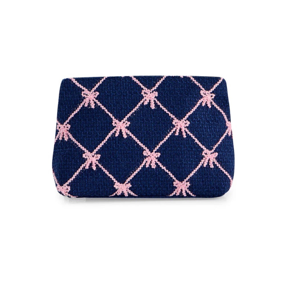The Indigo Tinsel Bow Zip Pouch