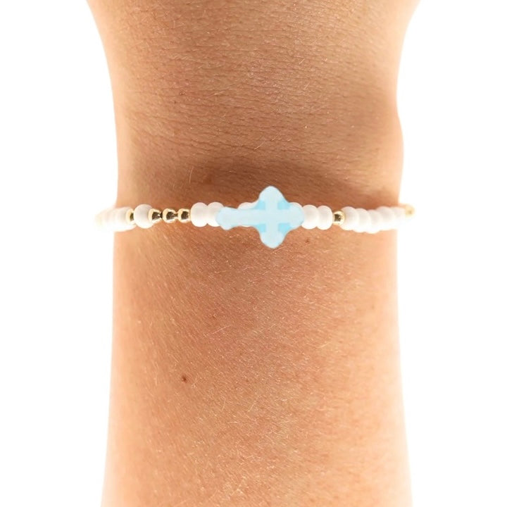Blue Cross Sprinkle Bracelet