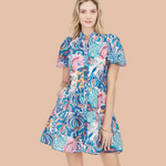 Exotic Floral Button Front Dress
