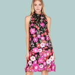 Fuchsia Dimensional Floral Dress