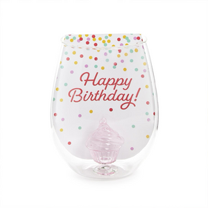 Celebration Cupcake Stemless Wine Glass