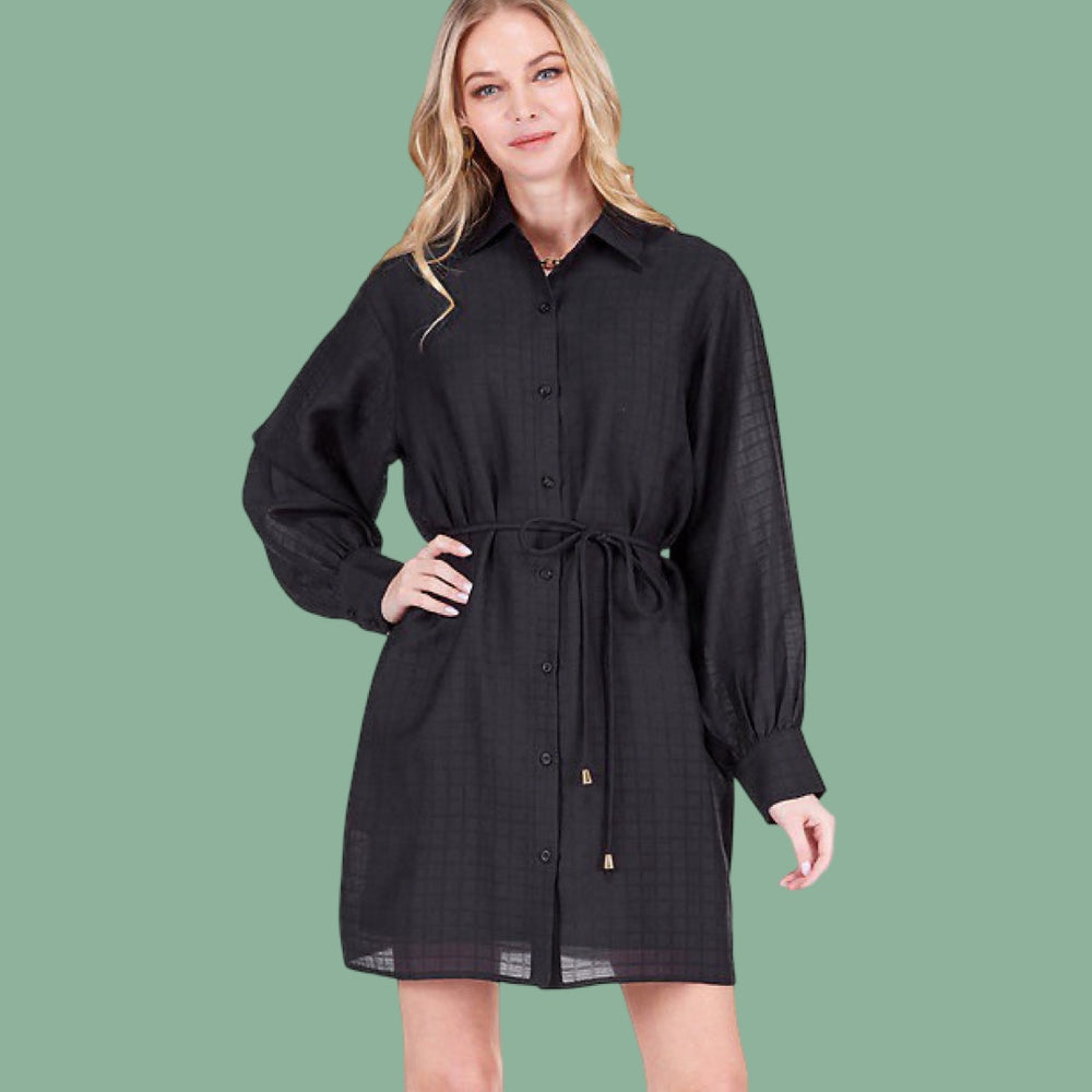 The Iconic Noir Shirt Dress