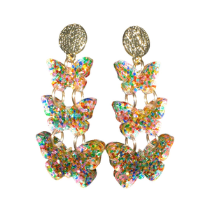 Multicolor Triple Butterfly Drops