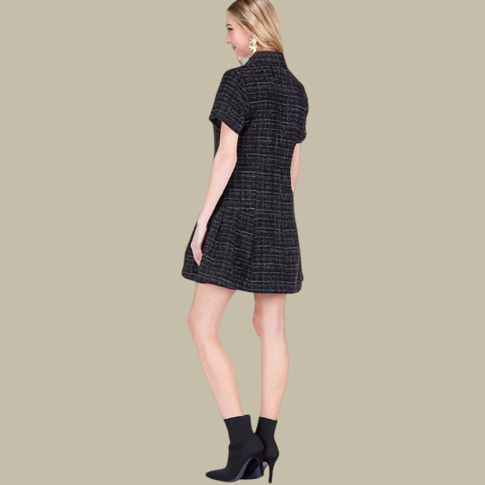 The Noir Bouclé Dress