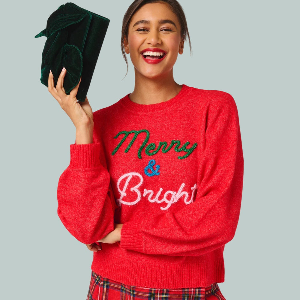 Red "Merry & Bright" Sweater