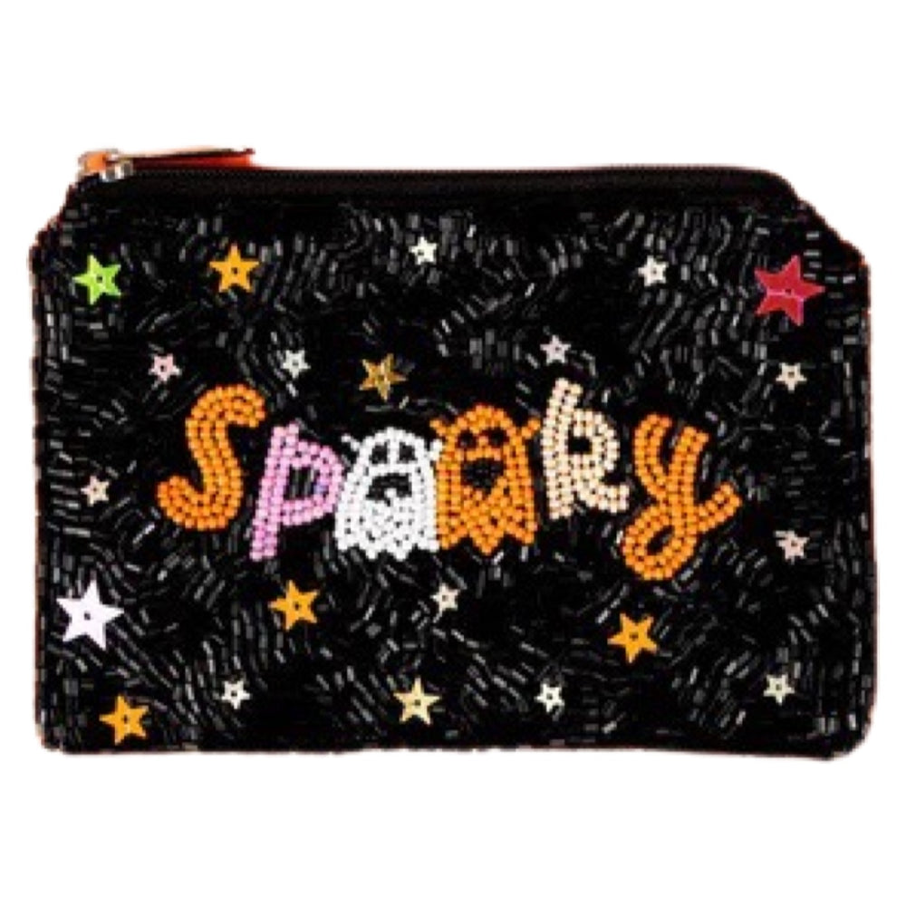
            
                Load image into Gallery viewer, Spooky Ghost Halloween Beaded Coin Bag
            
        