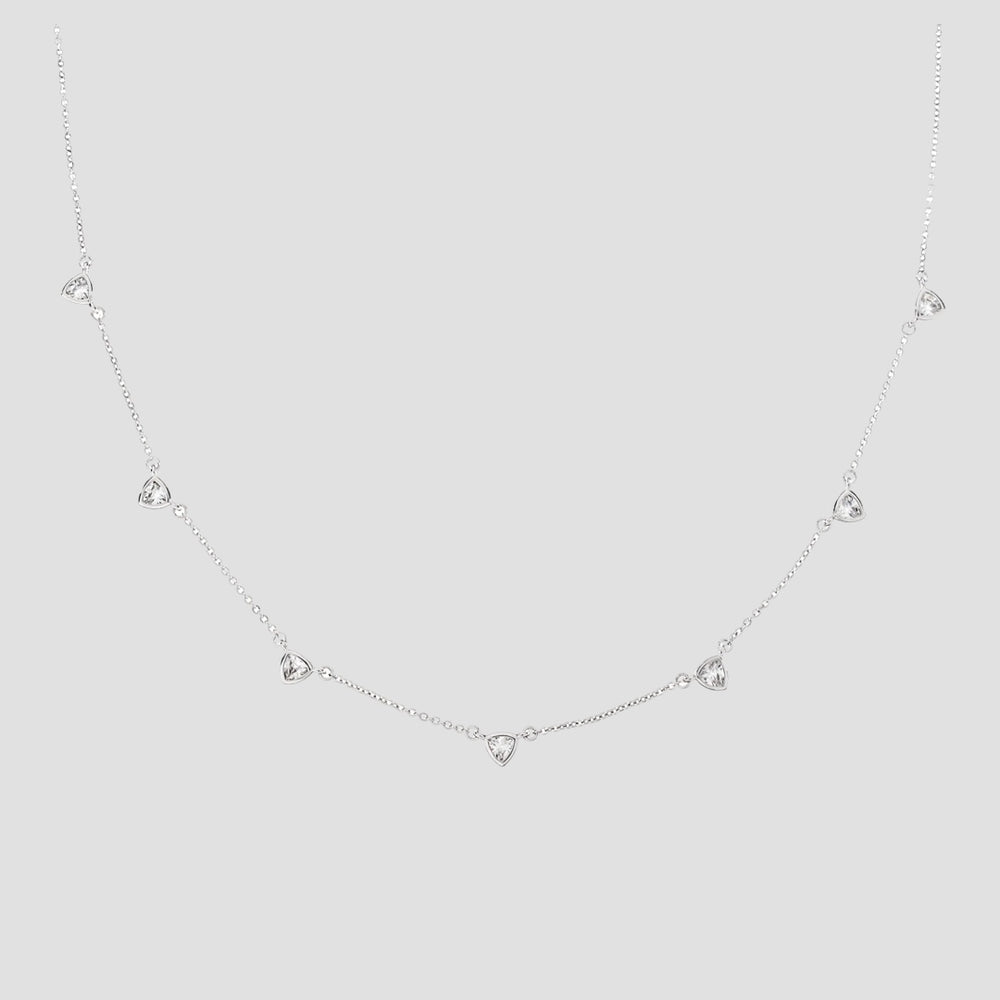 Silver Triangle Drop Necklace