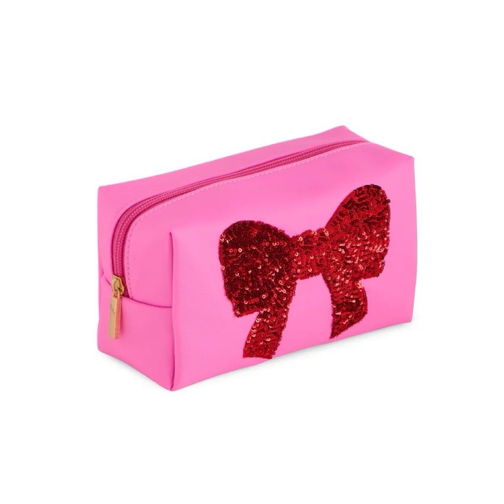 Red Bow Sequin Pouch