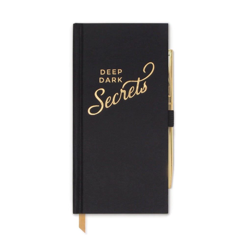 Bookcloth Cover Book Bound w/ Pen  - "Deep Dark Secrets"