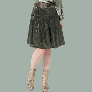
            
                Load image into Gallery viewer, Tiered Velvet Skirt
            
        