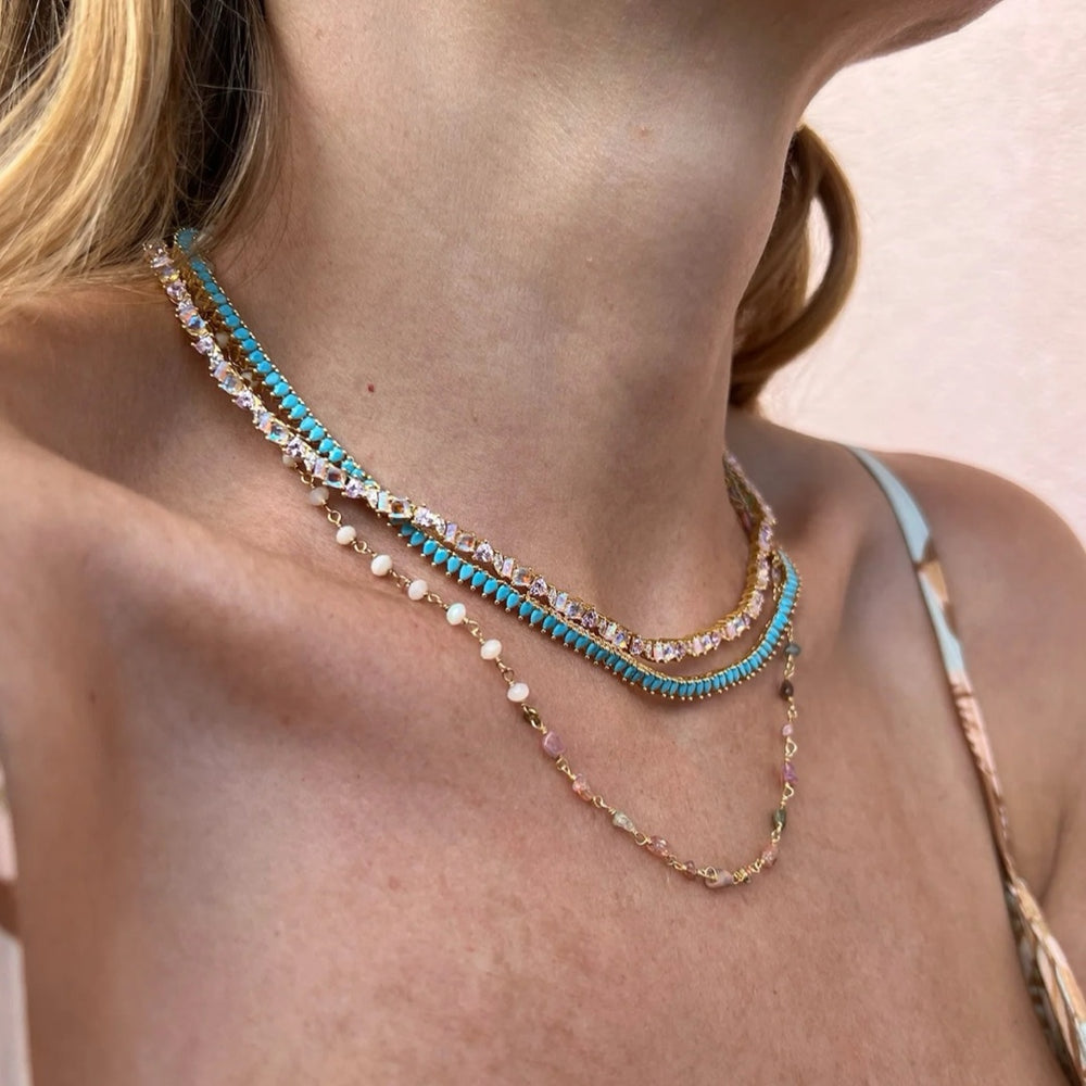 SYMPHONY TENNIS NECKLACE- TURQUOISE