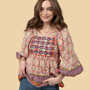 Plum Tile Patterned Top