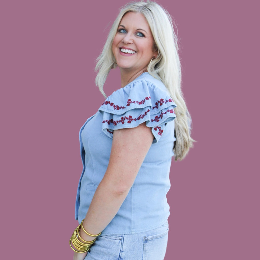 The Karly Maroon Bloom Top