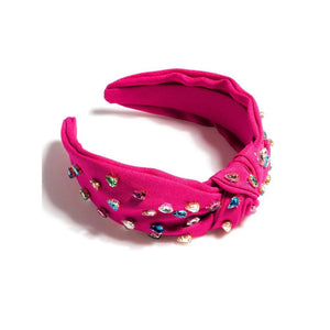 MAGENTA GEMMIE KNOTTED HEADBAND