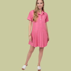 Candy Pleated Shirt Dress