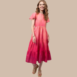 Magenta Ombre Midi Dress