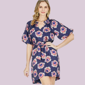 Navy Roses Dress