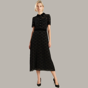 Bold Symphony Woven Lace Midi Dress