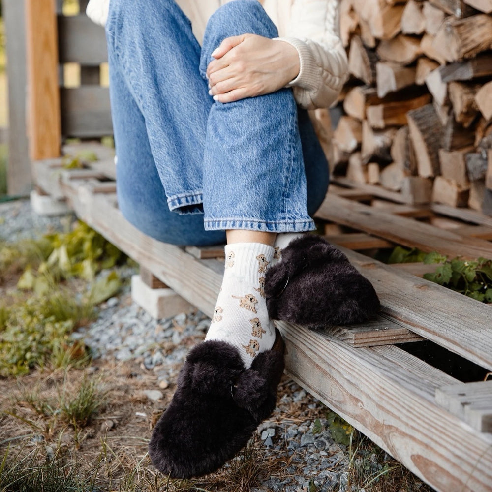 The Aspen Bark Fur Clogs