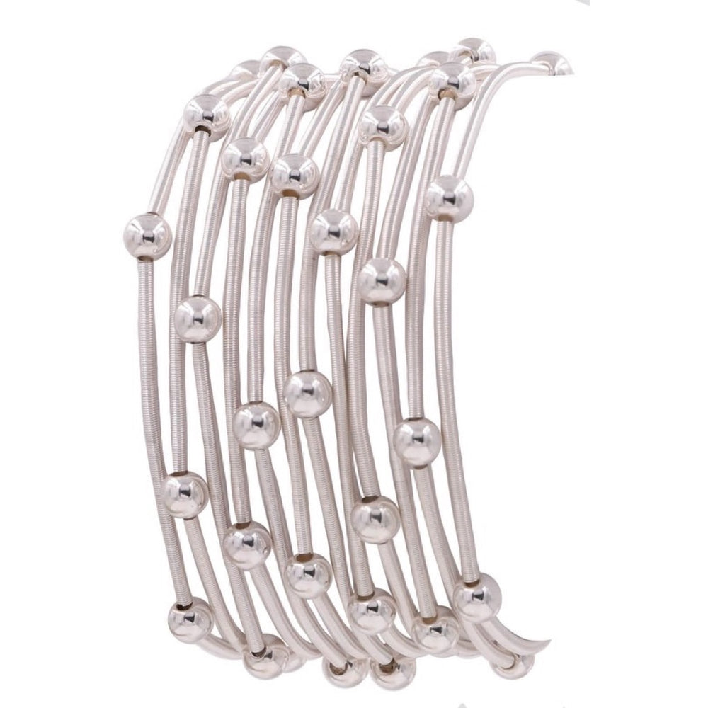 The Haylee Metal Bead Coil Bracelet Set