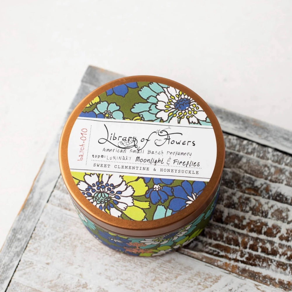 Green & Blue Floral Candle