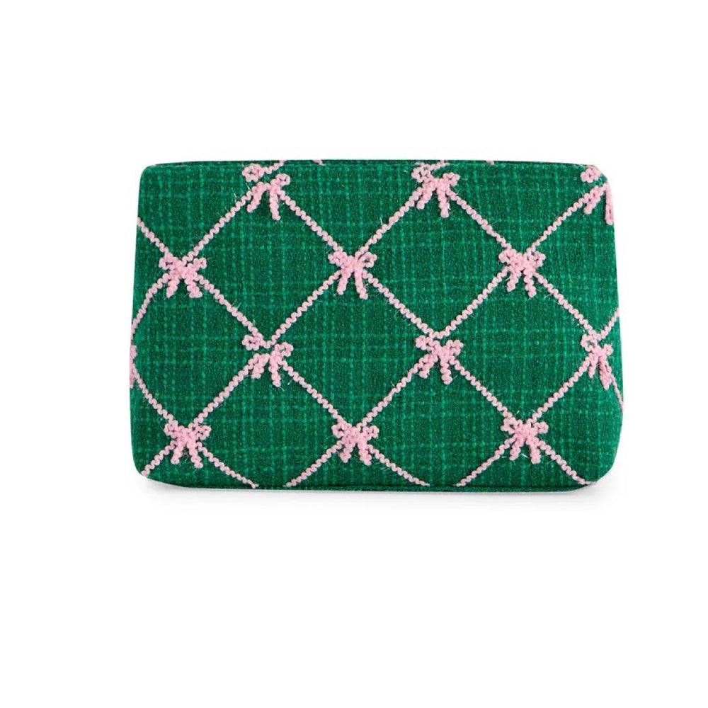 The Jade Tinsel Bow Zip Pouch
