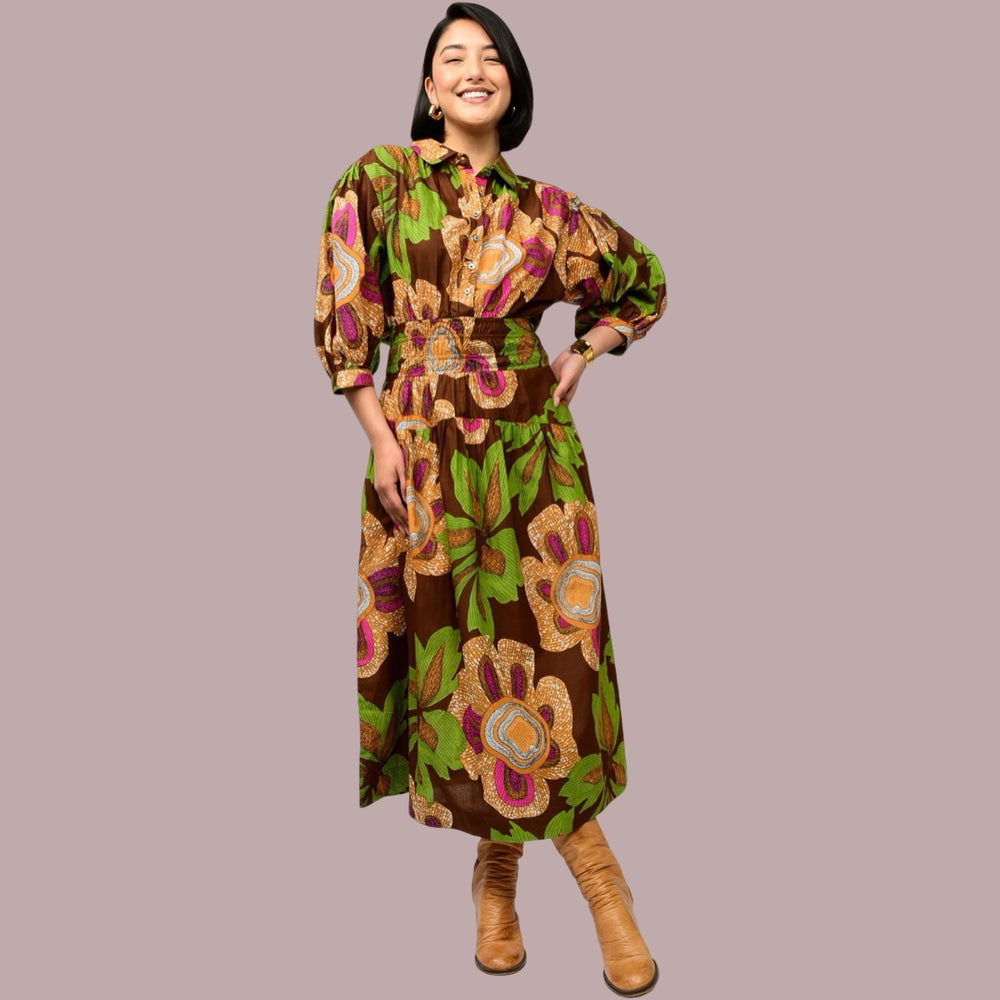 The Brooke Blooms Midi Dress