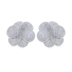 Pave Bloom Studs - Silver