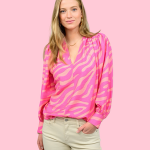 Pink Mod Zebra Top