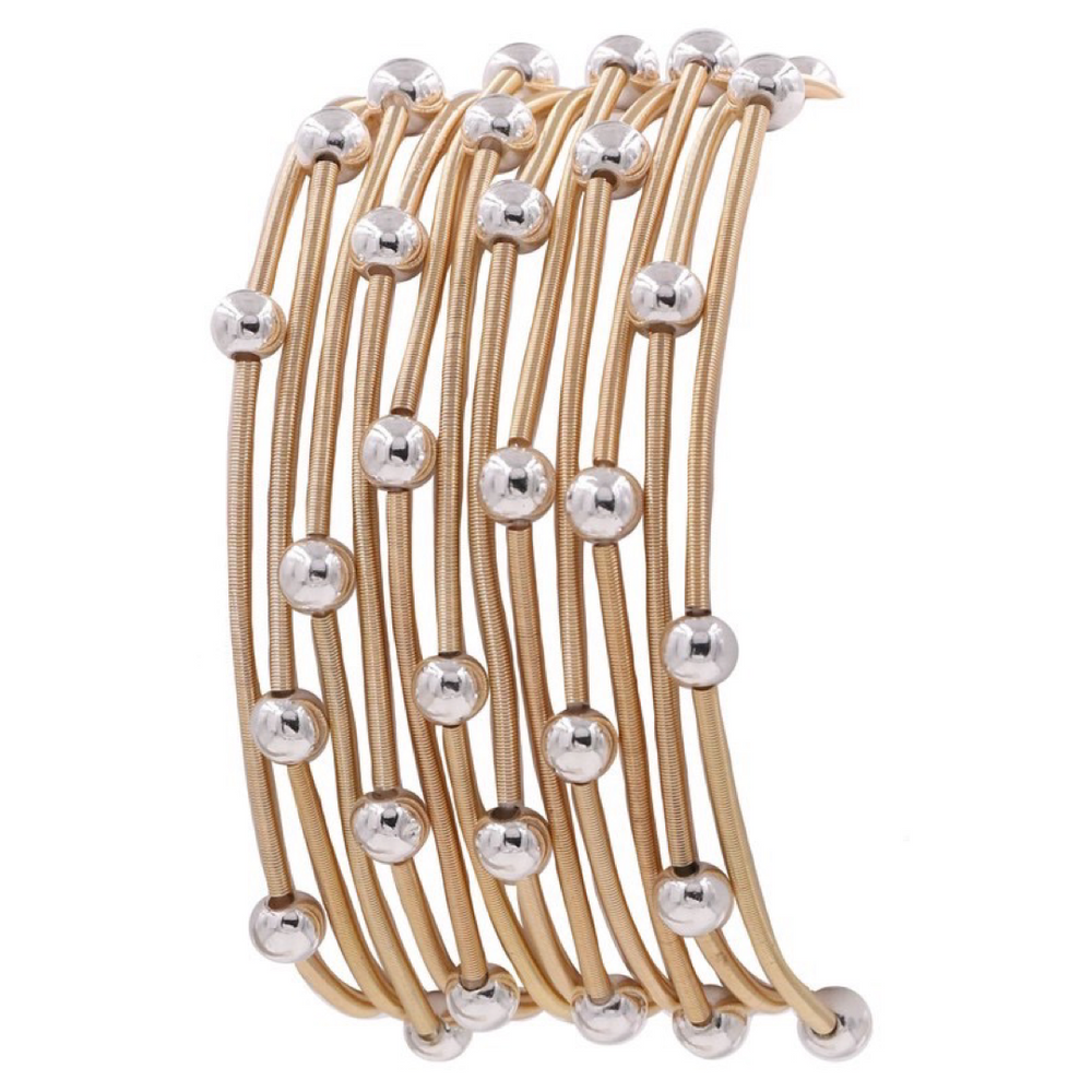 The Haylee Metal Bead Coil Bracelet Set
