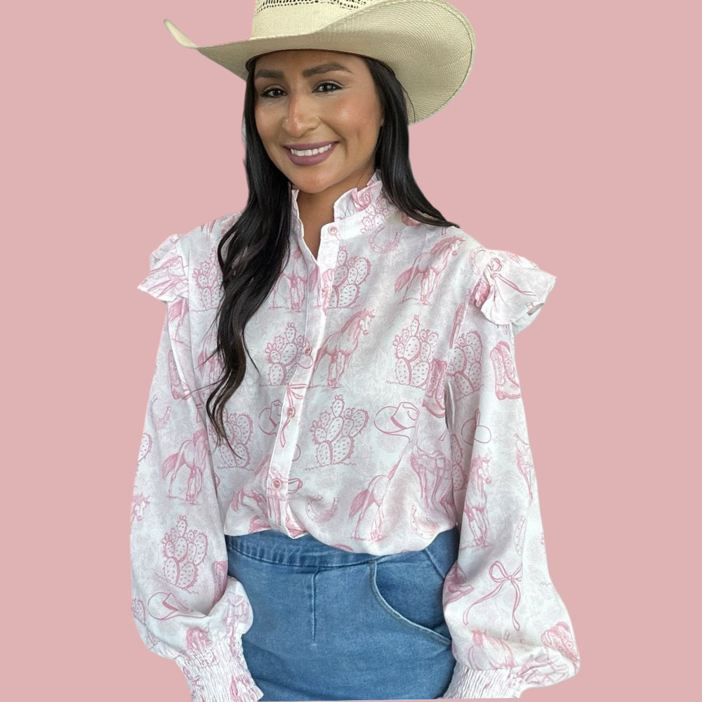The Western Toile Top