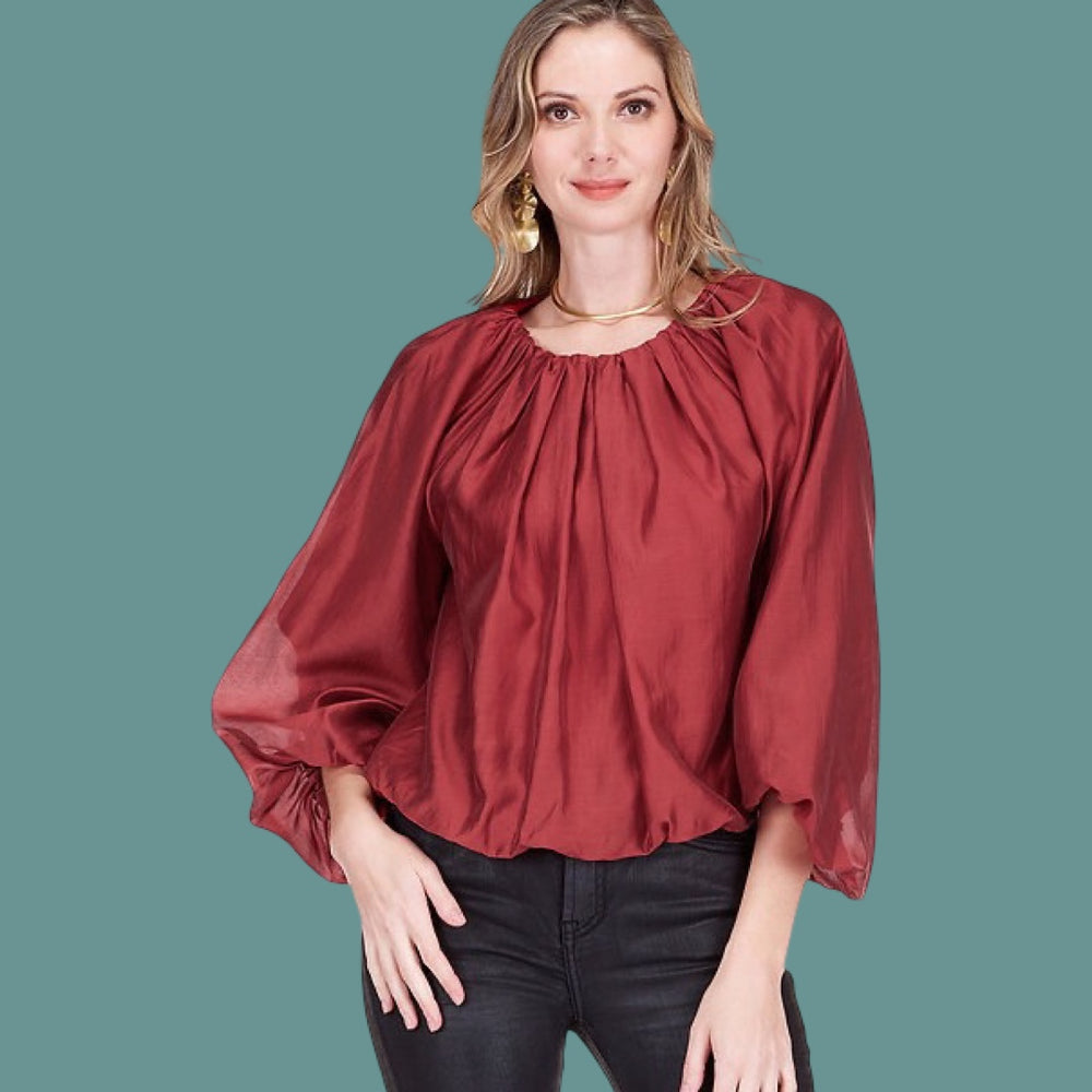 The Claret Camelia Balloon Top