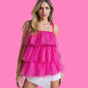 PINK TULLE TOP