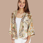 Floral Arch Print Short Kimono