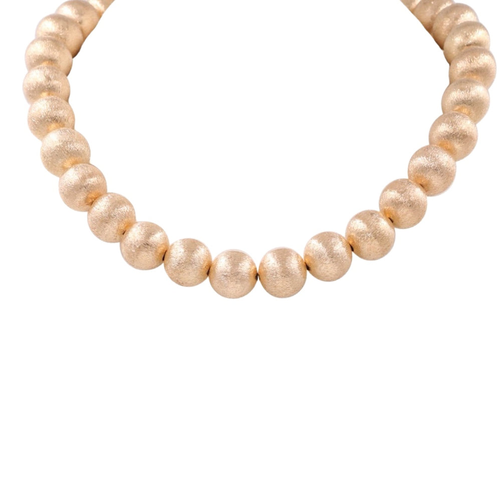The Francine Brass Metal Bead Necklace