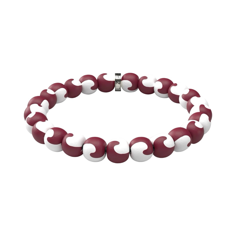 Maroon-White Game Day Bracelet