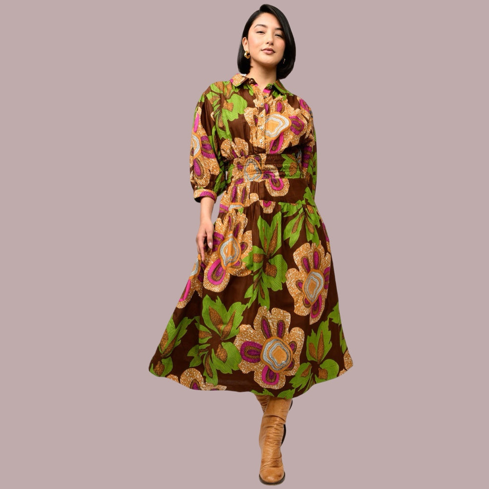 The Brooke Blooms Midi Dress