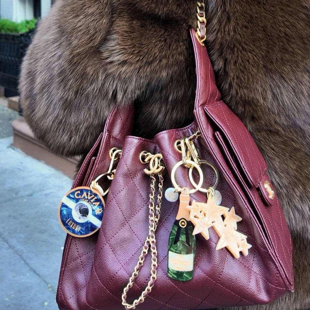Champagne Bag Charm + Keychain