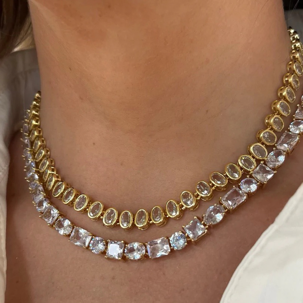 Oval Tennis Necklace