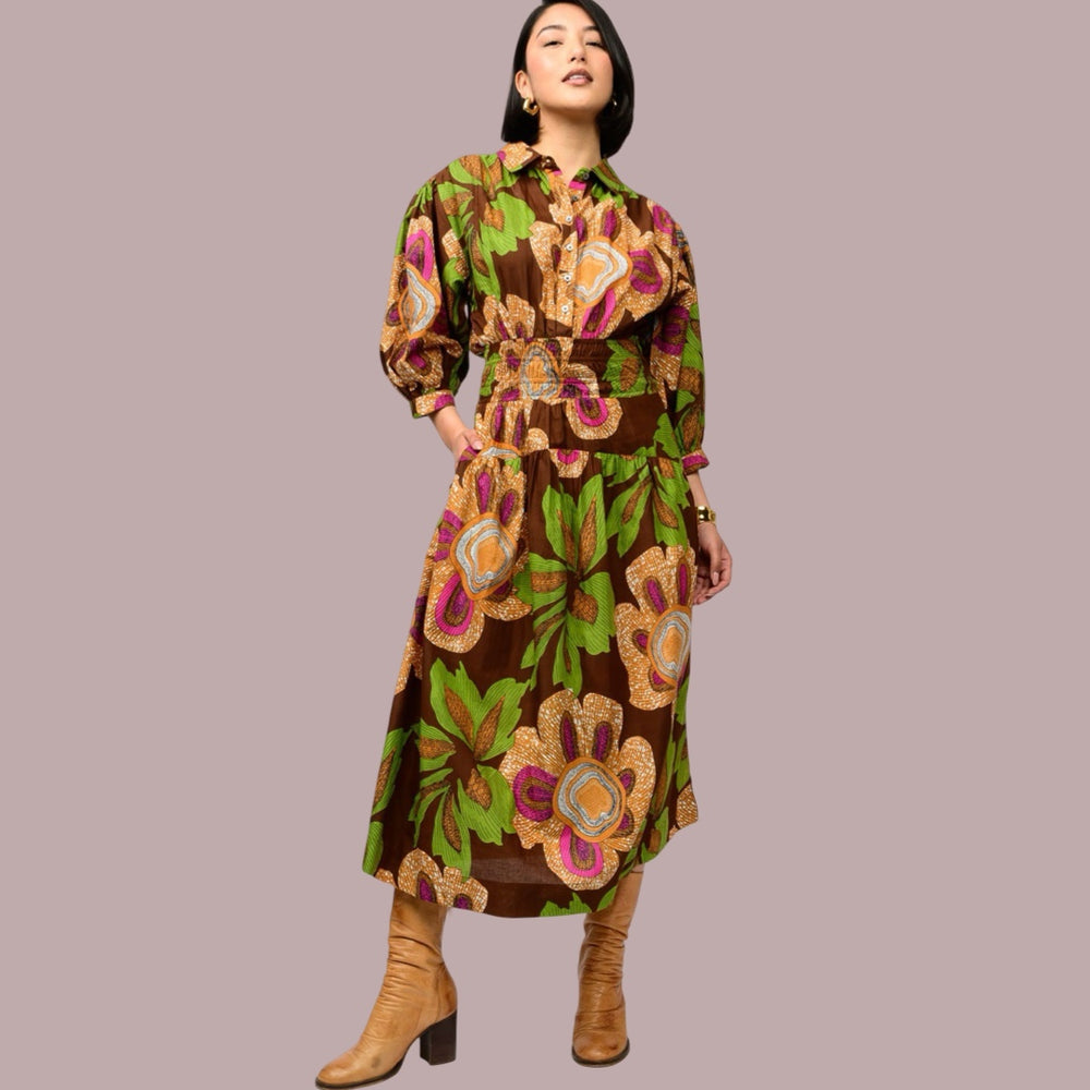 The Brooke Blooms Midi Dress