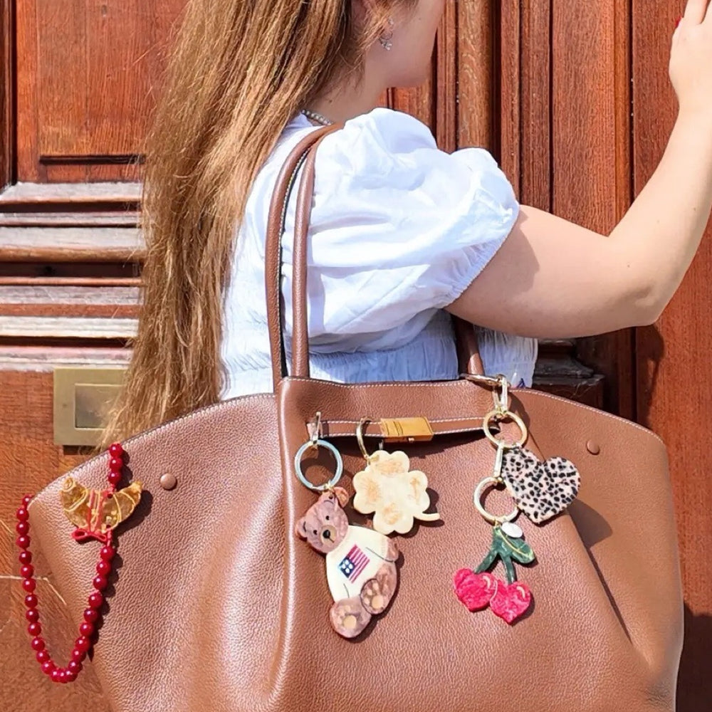 Americana Teddy Bear Bag Charm + Keychain