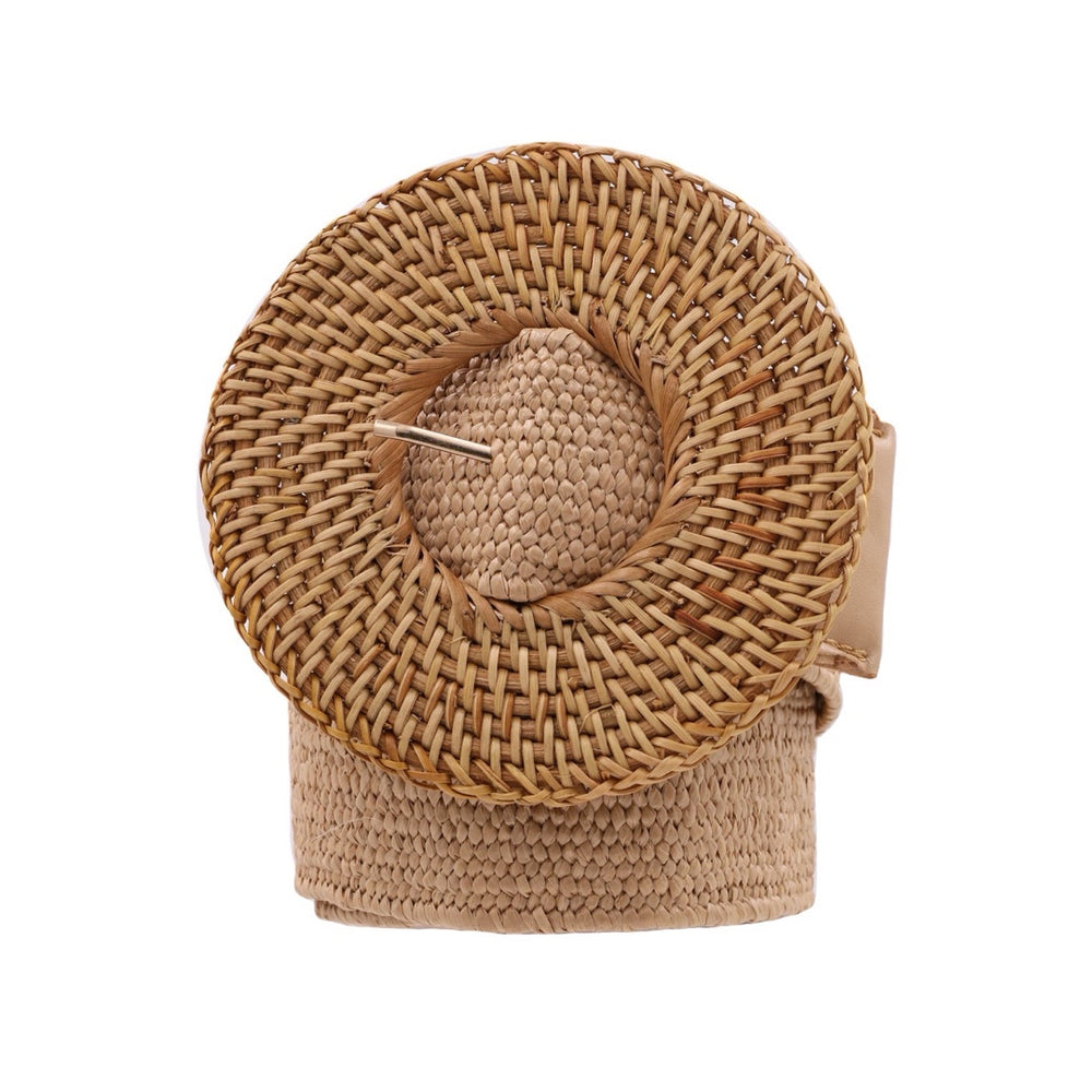 Basket Weave Straw Belt