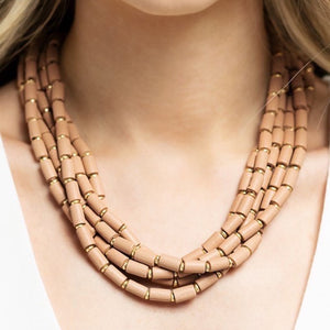 Wood Bead Statement Necklace