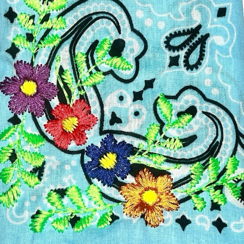 Floral Embroidered Bandana
