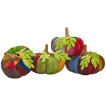 Artful Autumn Hand-Crafted Kantha Style Pumpkins