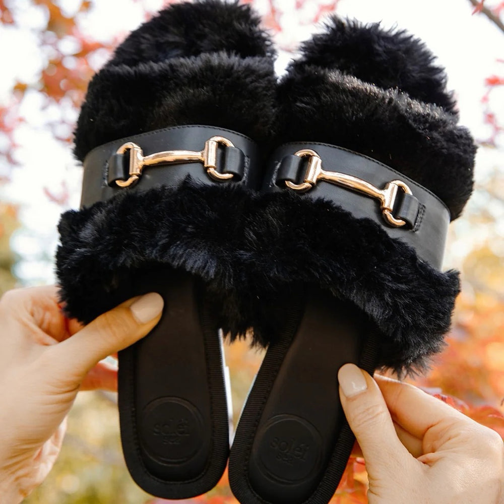 The Black Hanni Horsebit Buckle Slide