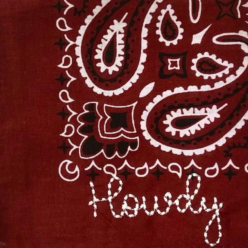 Howdy Embroidered Bandana
