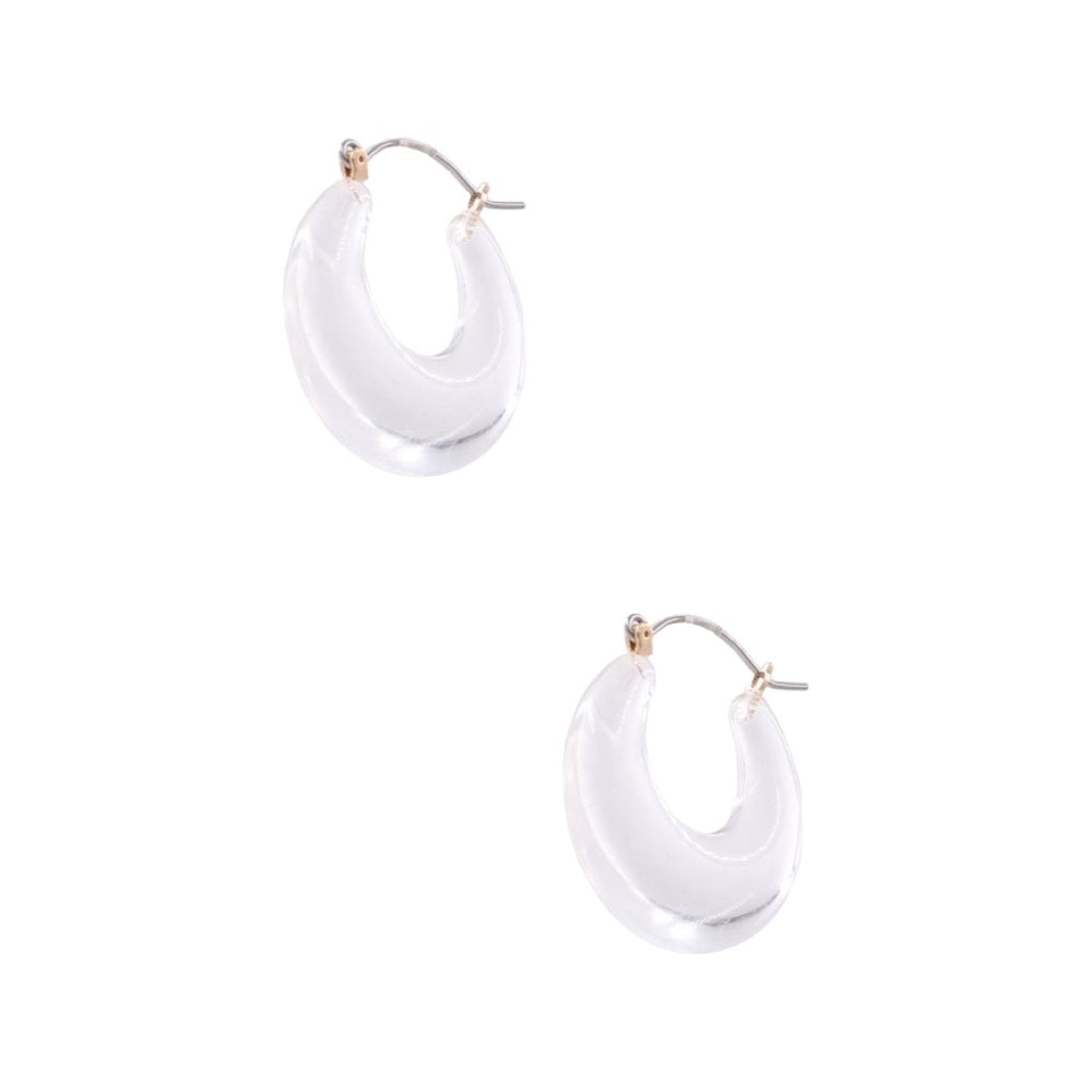 Acrylic Clear Crescent Earrings