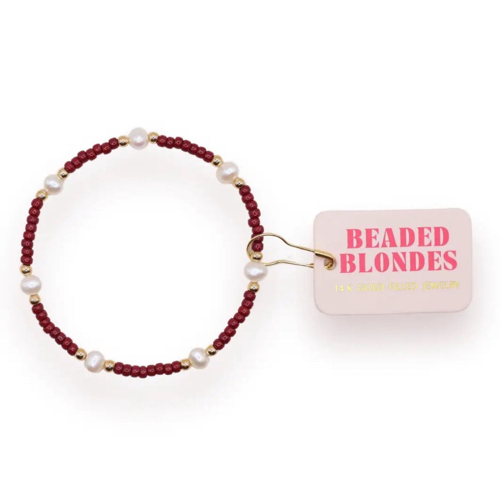 Maroon Pearl Bracelet