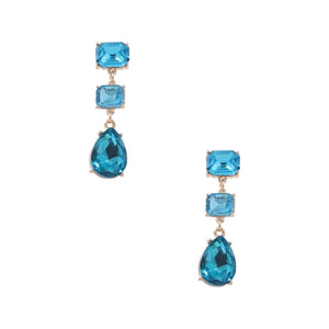 Glass Jewel Teardrop Earrings